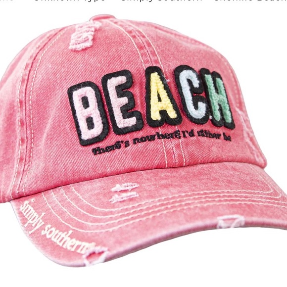 Simply Southern Accessories - Simply Southern Chenille Patch BEACH Hat Trucker Ball Cap New Women’s